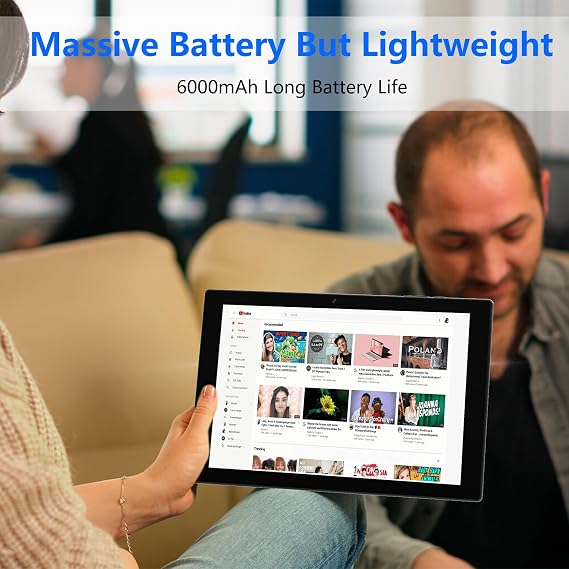 2 in 1 Tablet 10 Inch Android 15 Tableta, Tablets with Keyboard Mouse Case Stylus, 8GB RAM 32GB ROM Supports 1TB Expansion 2MP+8MP Dual Camera Quad Core Processor 6000mAh Battery 10.1 IN FHD Tab Black