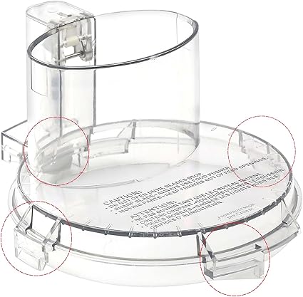 DFP-14 Food Processor Work Bowl Cover DFP-14NWBCT1 for Cuisinart Food Processor Replacement Parts Fits DLC-005AGTXT1 4 Locking Tabs