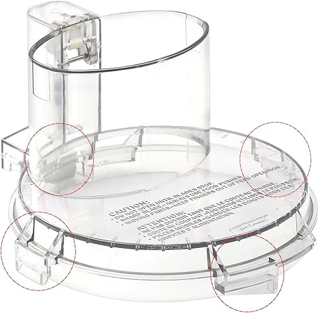 DFP-14 Food Processor Work Bowl Cover DFP-14NWBCT1 for Cuisinart Food Processor Replacement Parts Fits DLC-005AGTXT1 4 Locking Tabs