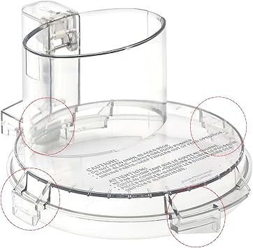 DFP-14 Food Processor Work Bowl Cover DFP-14NWBCT1 for Cuisinart Food Processor Replacement Parts Fits DLC-005AGTXT1 4 Locking Tabs