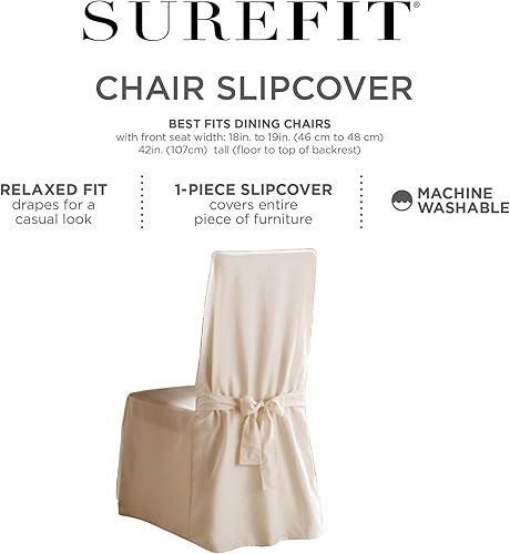 Miniatura 9 de SureFit SF35464 - Funda para silla de comedor ajuste relajado algodónpoliéster lavable a máquina una pieza color borgoña