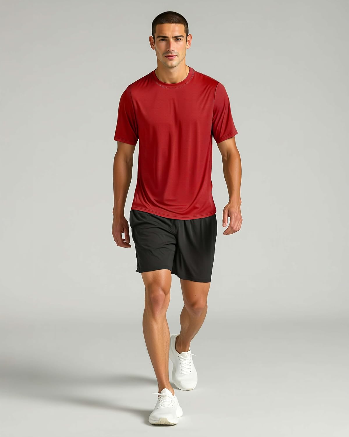 Real Essentials 5 Pack: Men’s Breeze Tech Crew Neck Workout T-Shirts Moisture-Wicking Athletic, Gym Shirts (Big and Tall)