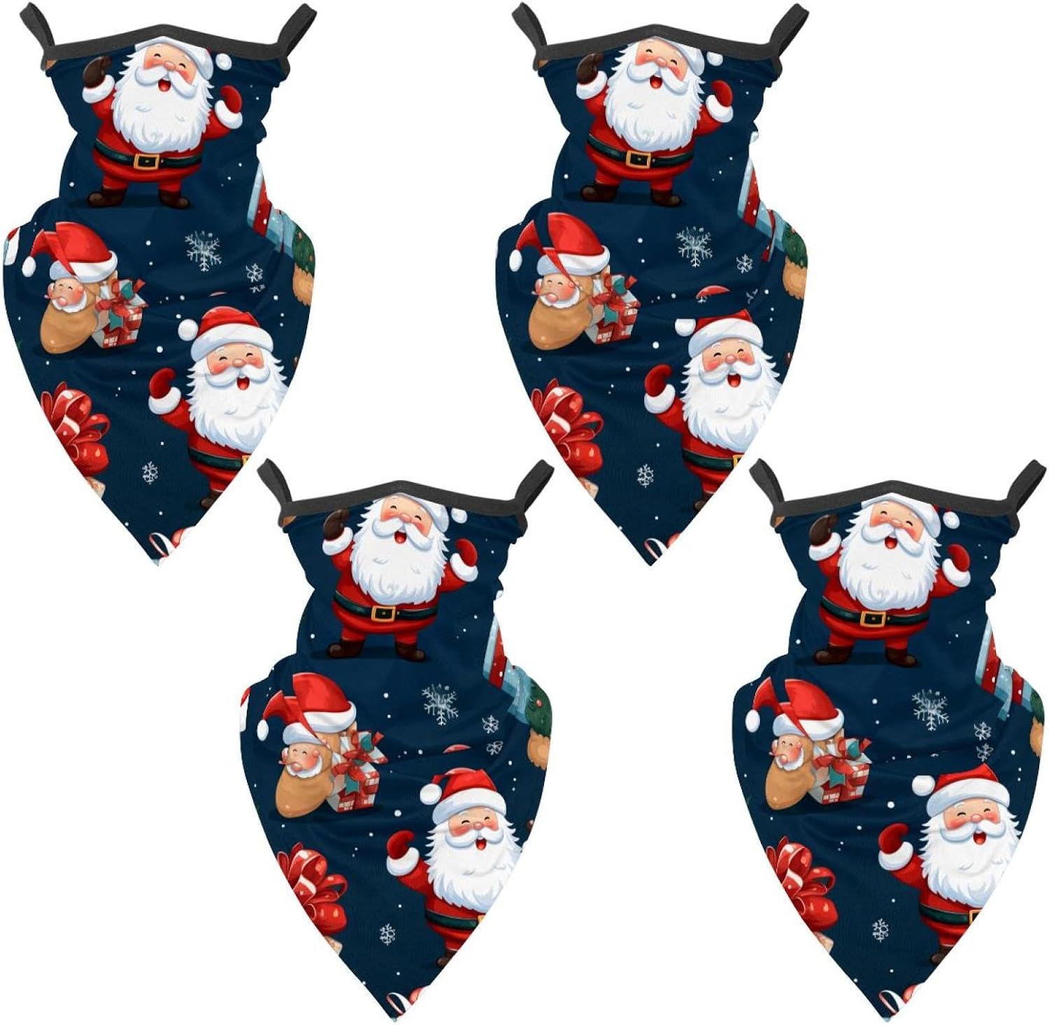 4 Pack Christmas Fishing Neck Gaiter - UV Face Mask Sun Protection for Men & Women