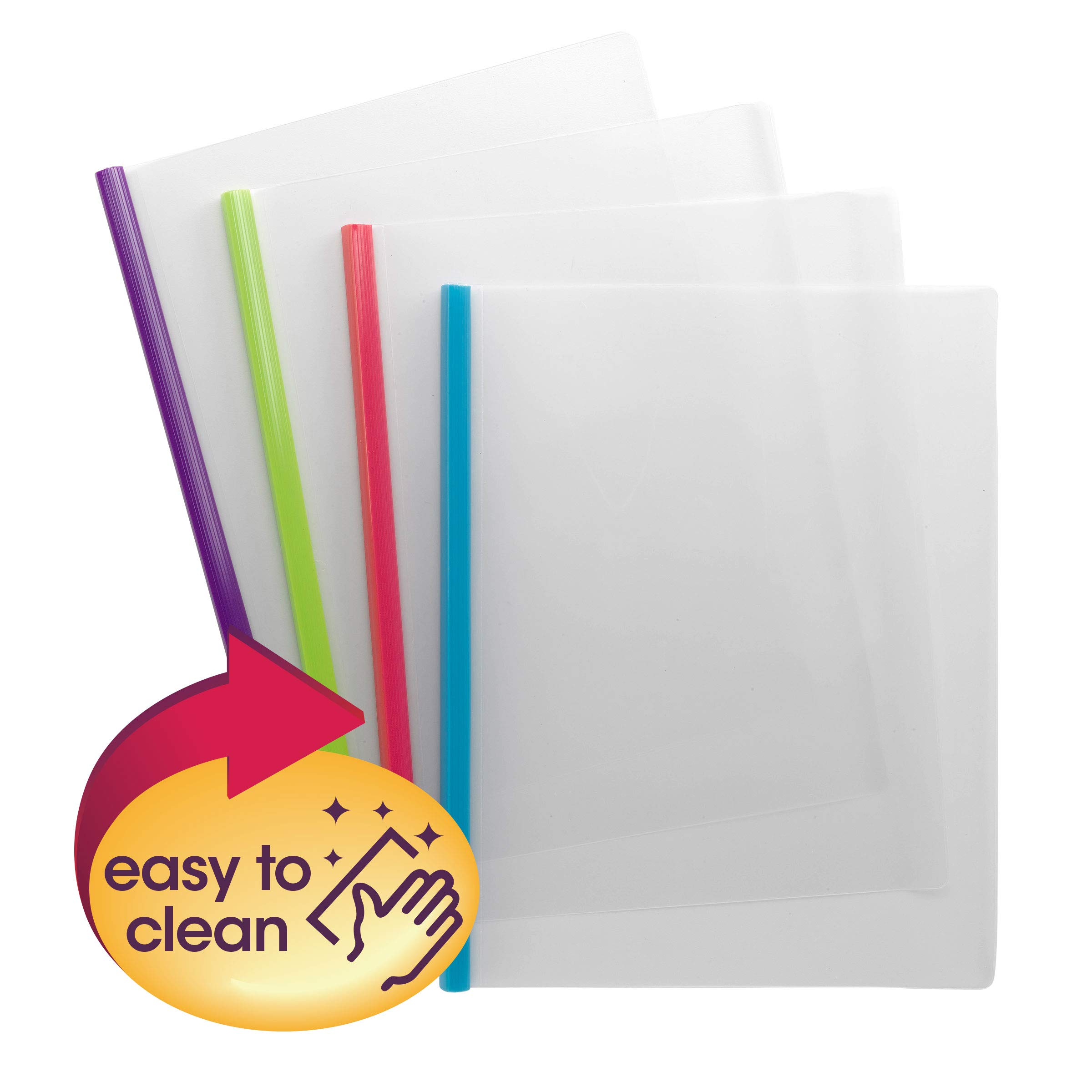 Smead Poly Report 86048 Cover mit Schiebestange, 25 Blatt, Briefgröße, verschiedene Farben, 12 Stück pro Packung