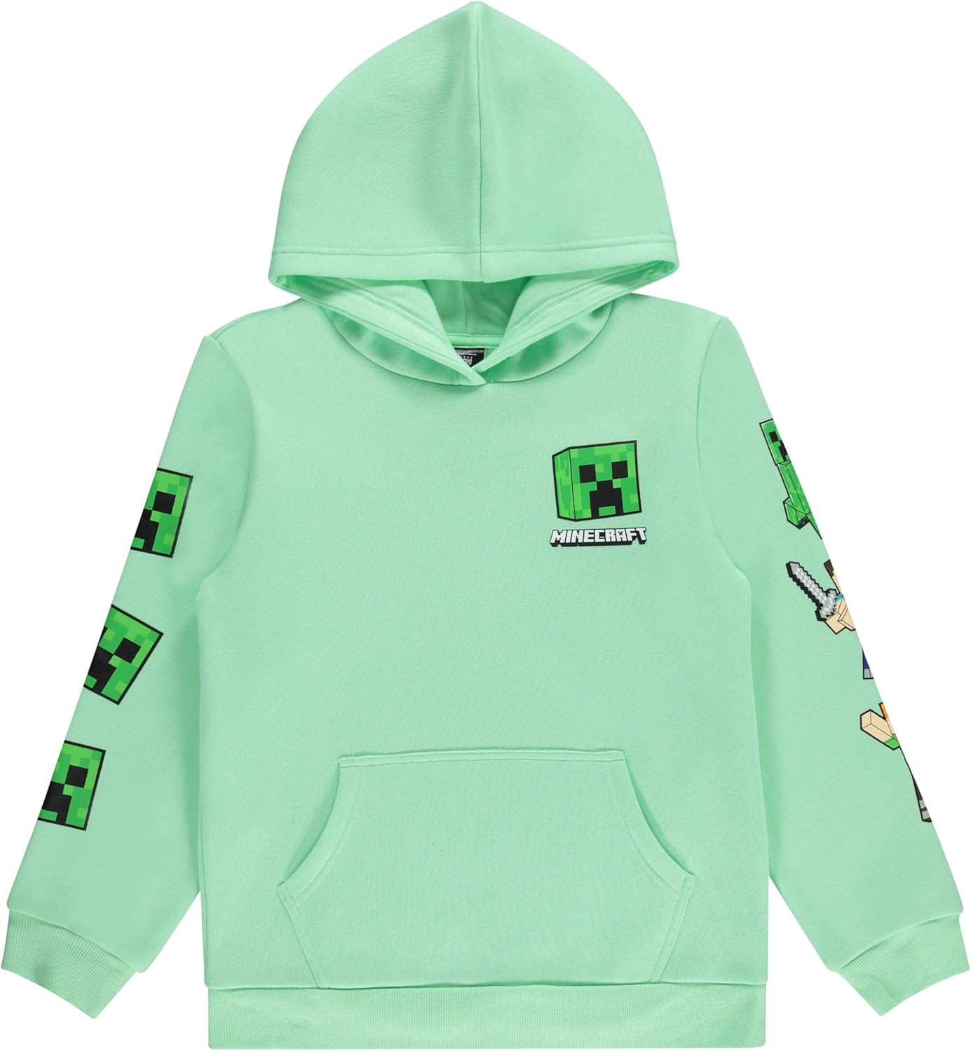 Minecraft Boys Video Game Hoodie - Black and Green Creeper Face - Official Costume Hoodie Sweatshirt
