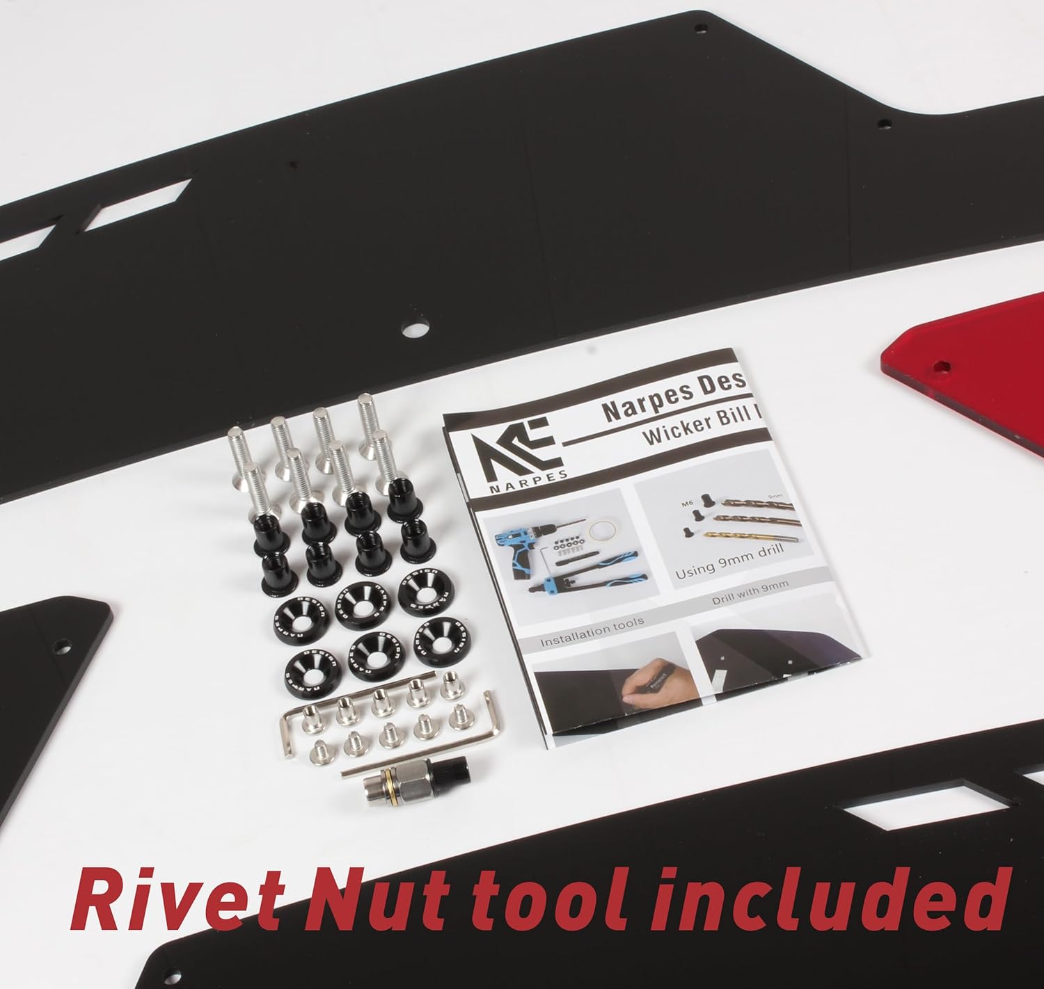 Only Wickerbill Gurney Flap Extension for Chrysler 300 300C 300S SRT8 Spoiler Wing 2011-2024 Accessories with Rivet Nut Tool