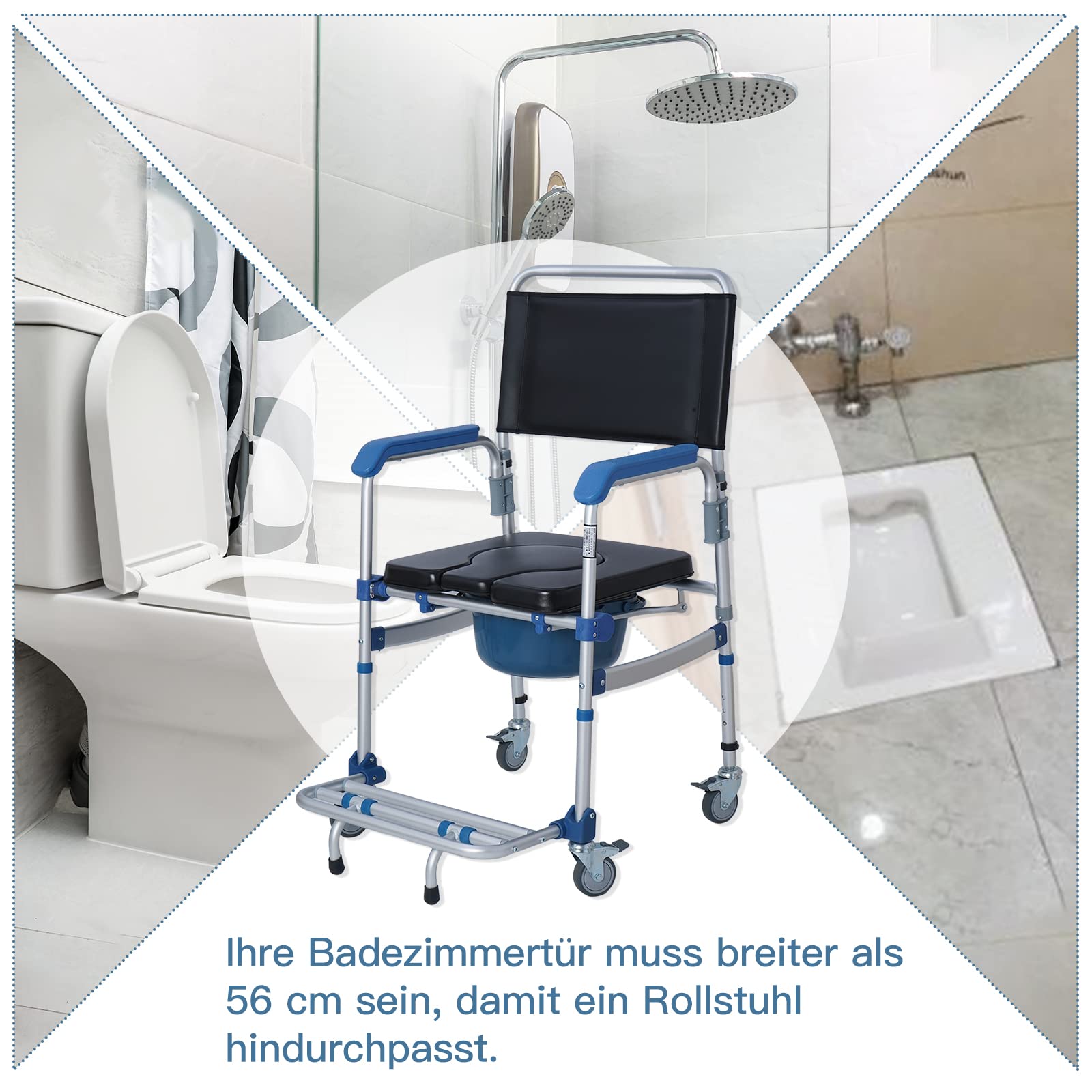 bimiti Krzesło toaletowe składane dla seniorów (631L)