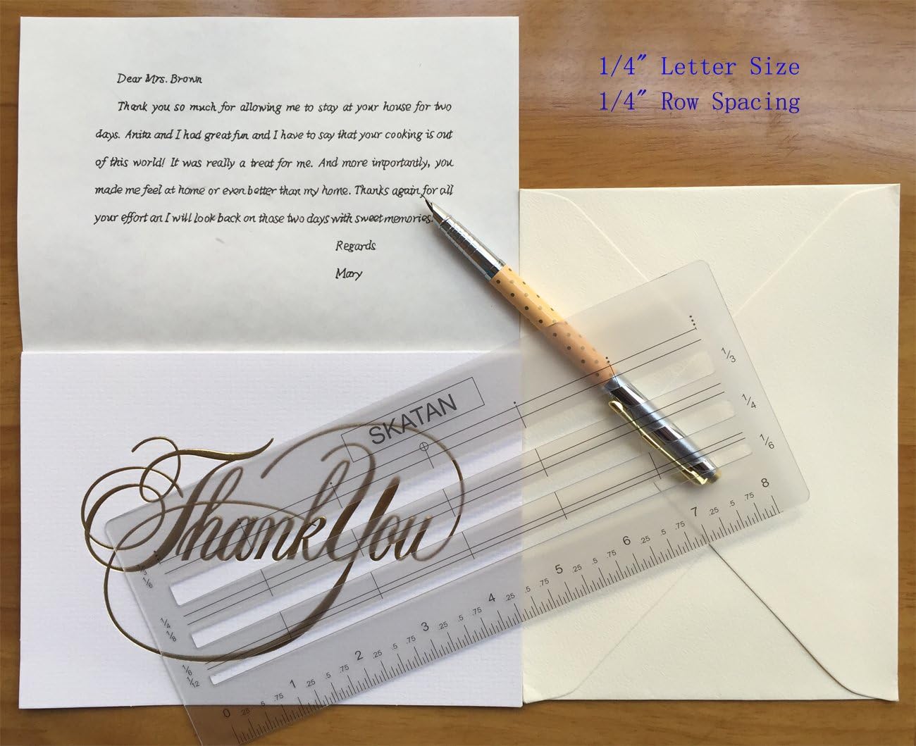 SKATAN Lettering Aid Template, Adapted to The Size 8-1/2" X 11" and The Following Stationery,Fits a Wide Range of Scrapbooking, Crafting, Christmas Cards, Thank You Cards, Birthday Cards