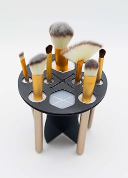 Makeup Brush Drying Rack & Organizer Compact, Space-Saving Stand for Air-Drying Eyeshadow, Blending & Face Brushes, Ideal for Womens