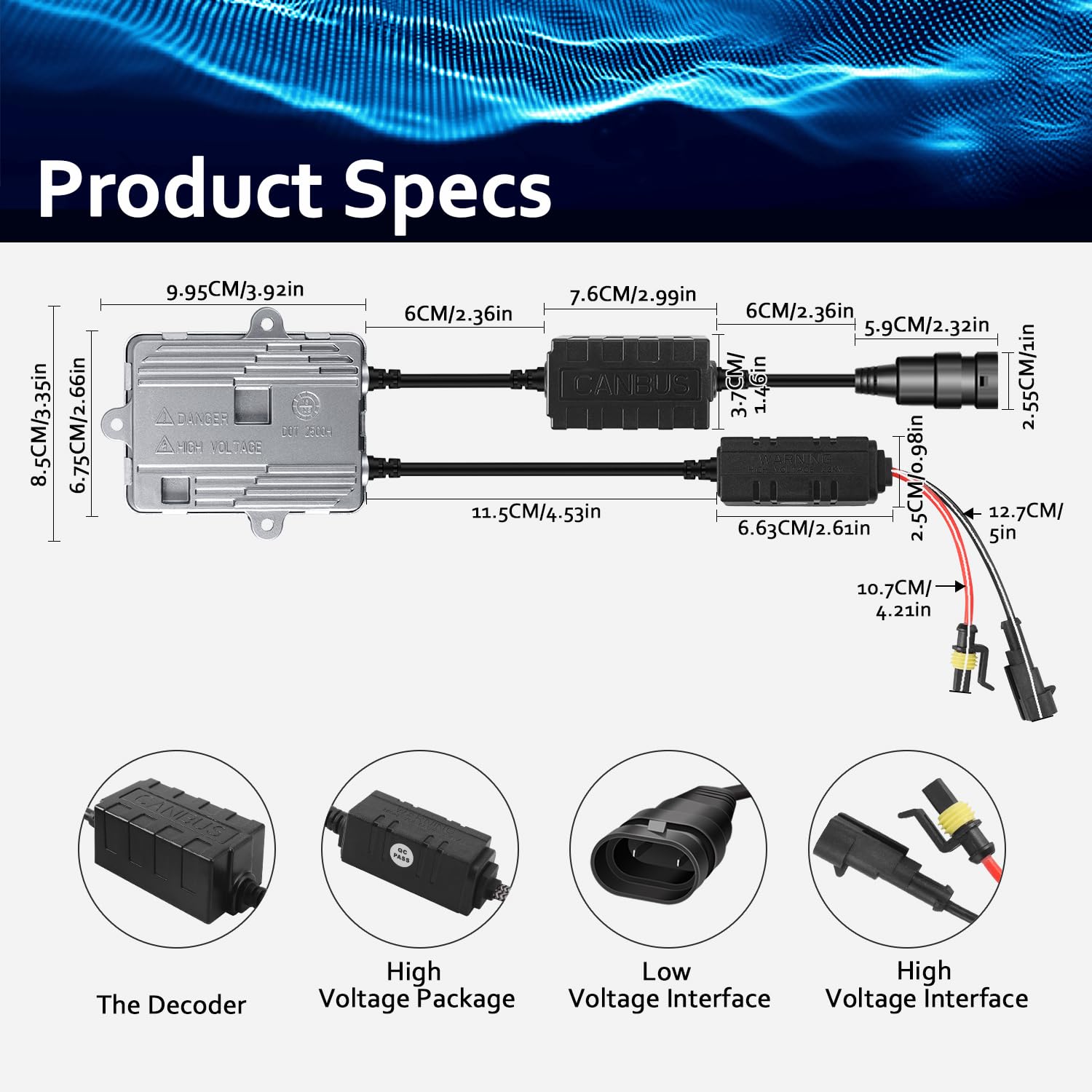 WinPower 35W HID-Vorschaltgerät steuergerät AC Xenon Brenner Treiber mit Canbus-Decoder für Hid-Umbausatz H1 H3 H4 H7 H8 H9 H11 HIR2 HB3 HB4 H15 H13 usw., 2 Stück