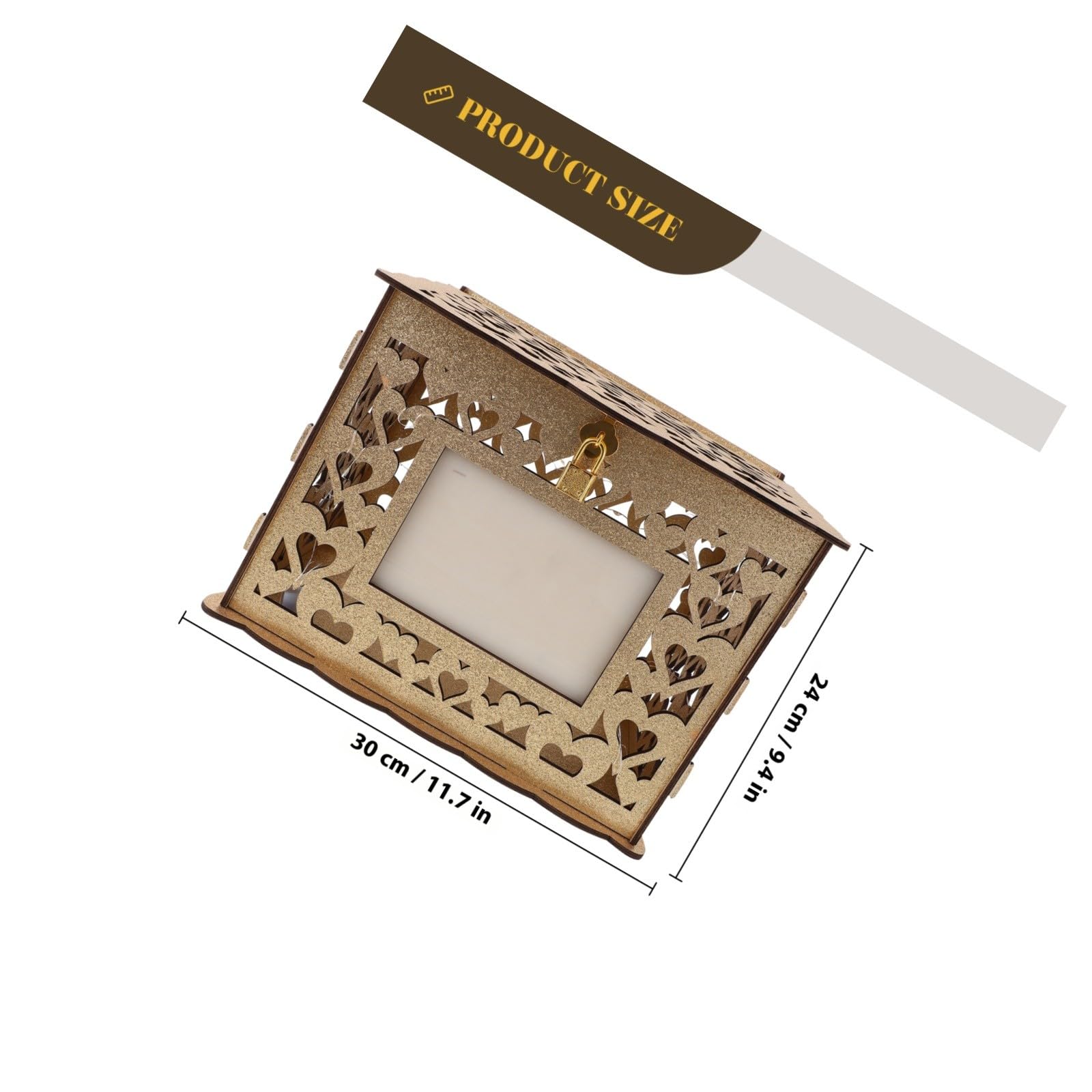 Hochzeitskartenbox mit Beleuchtung und Metall Elegante Goldene als Dekoration und Erinnerungen Bewahren bei Hochzeitsfeiern und Geburtstagen