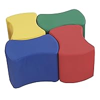 Vista 5 de FDP SoftScape - Juego de taburetes modulares de espuma suave de mariposa de 12 pulgadas para niños de 4 a 7 años, opción de asiento flexible