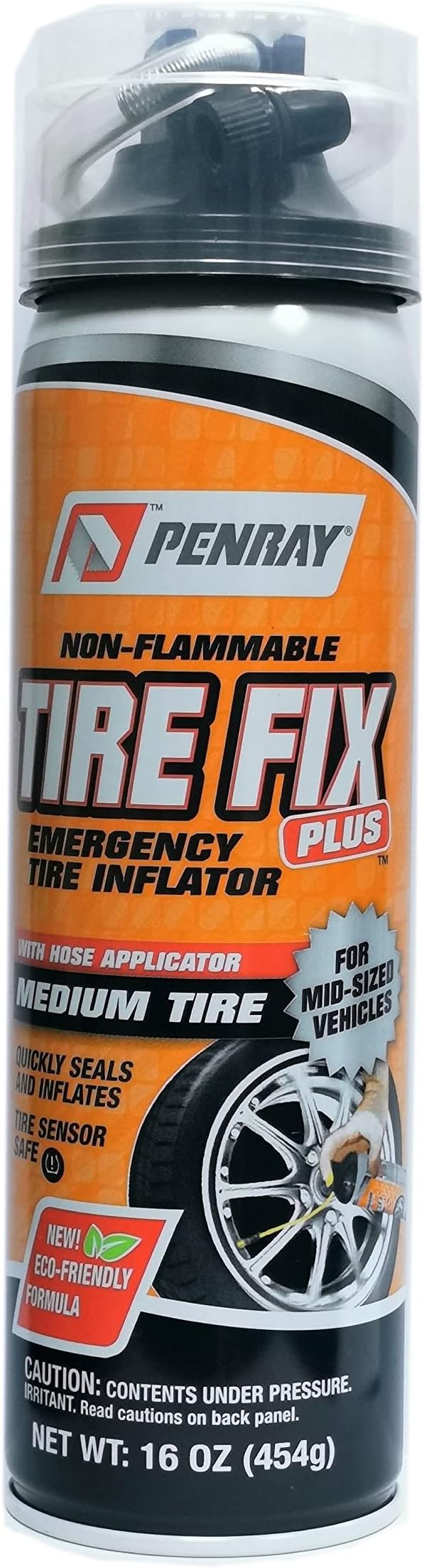 Penray Flat Tire Fix Plus Emergency Tire Inflator With Hose Non Flammable Formula Usa
