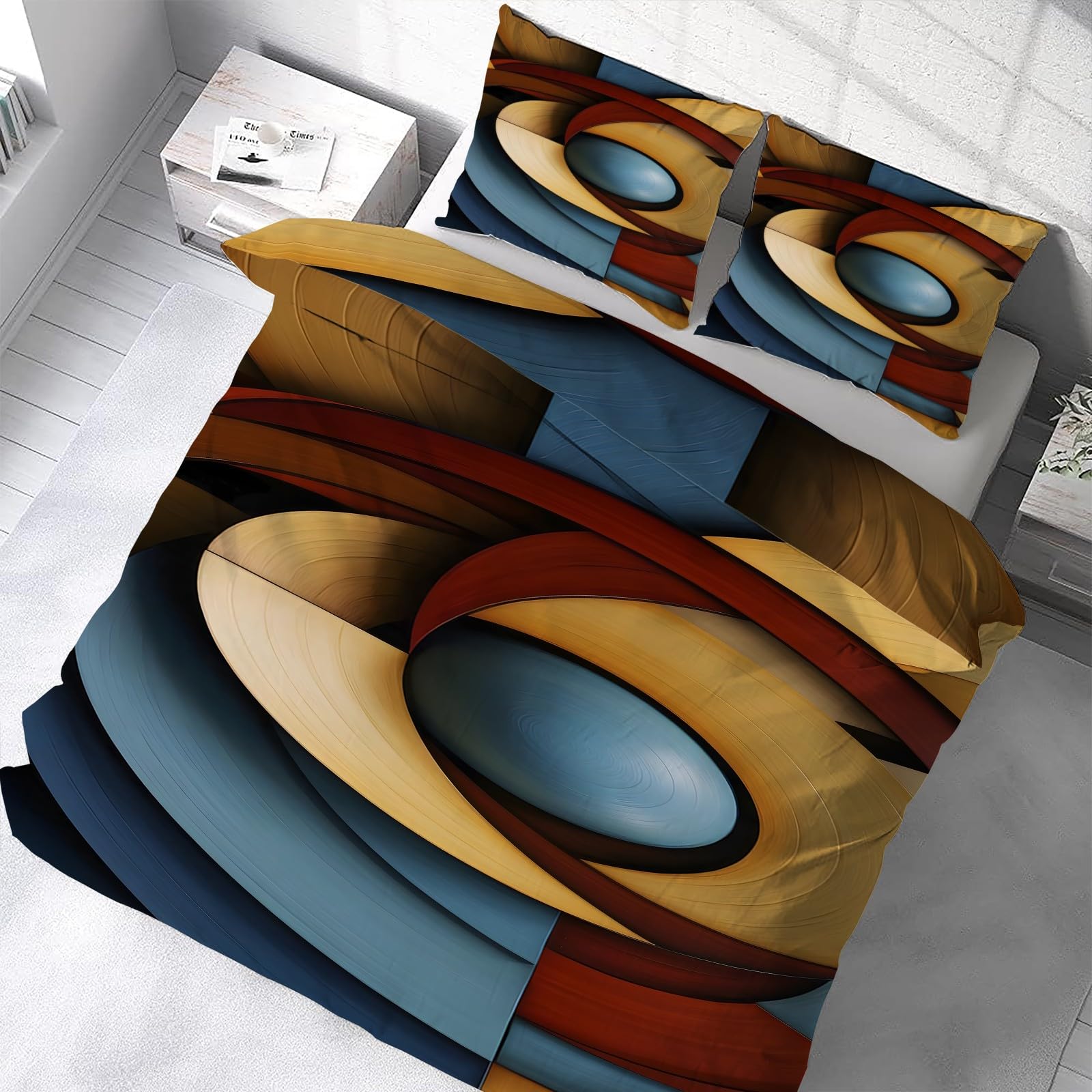 Housse de couette 220x240 cm adulte avec ses 2 taies d'oreiller assorties