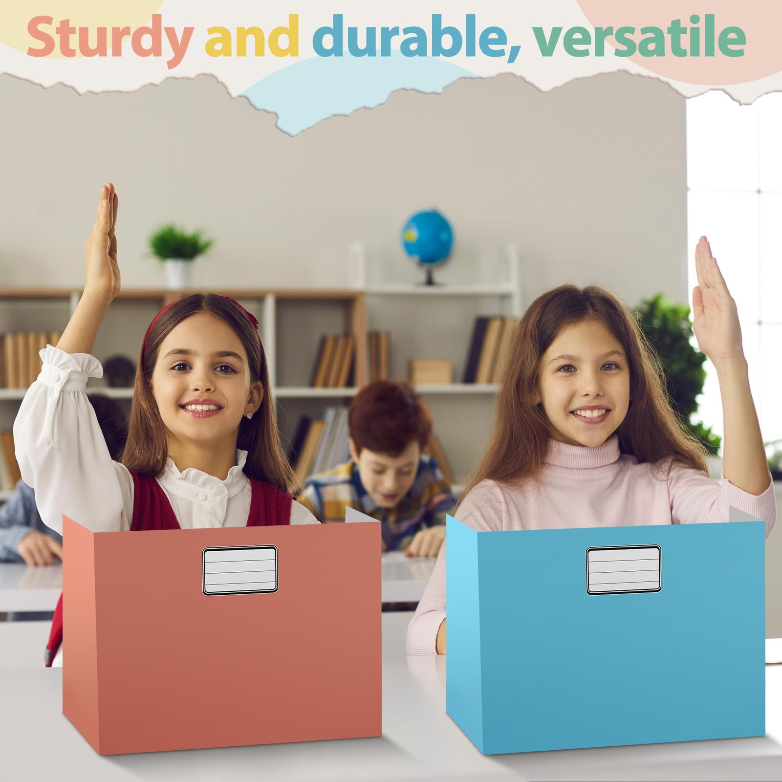 Sabary Confezione da 24 cartelle per la privacy per studenti, divisori da scrivania, divisori per test, in cartone rivestito per la privacy, per aule e insegnanti, per evitare che gli occhi si muovano