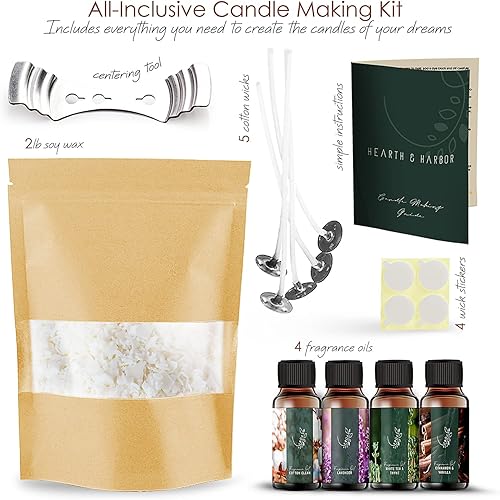 Miniatura 2 de Hearth & Harbor Cera de soja orgánica para hacer velas, suministros de fabricación de velas naturales de 2 libras, sin cera de abejas, sin parafina,