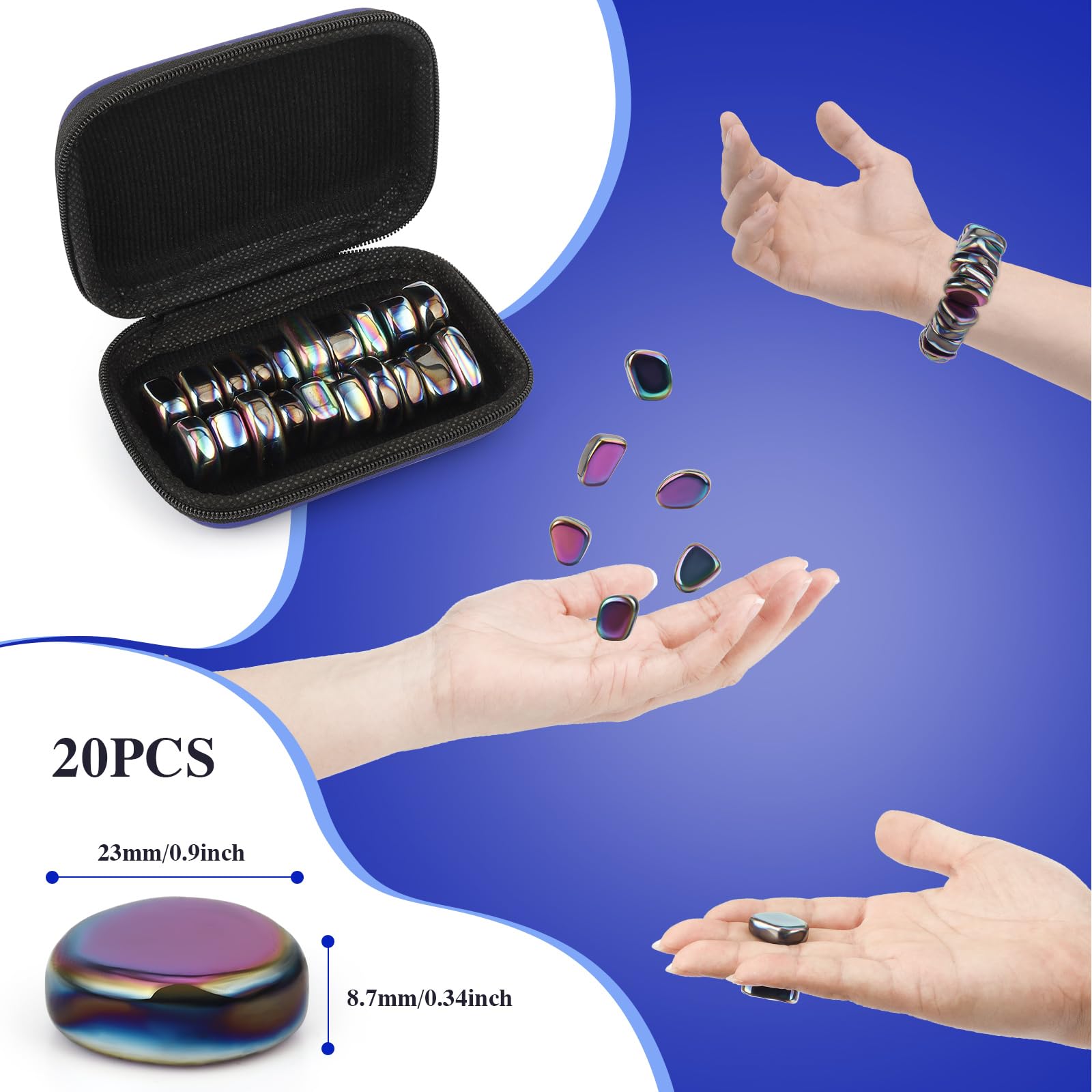 Lot De 25 Aimants En Hématite - Pierres Magnétiques Pour Frigo, Jeux D'échecs, Tableaux... Multifonction Et Design Moderne - 8