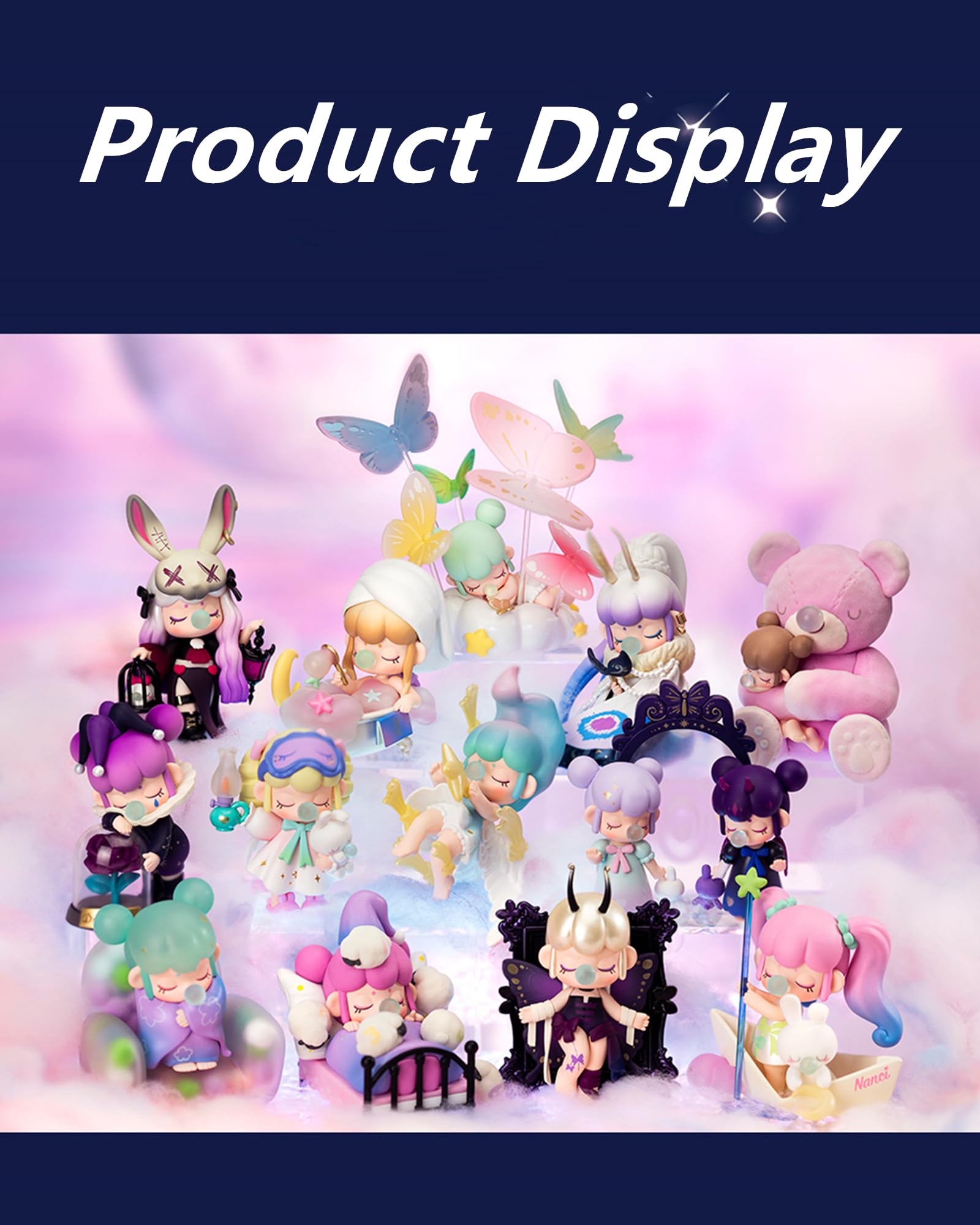 ROBOTIME Action Figure Surprise Nanci Blind Box Popular Toy Collectible Art Toy Exclusive Kawaii Fantastic Creative Gift Room Decor Desktop Cute Figure, for Christmas Birthday Party Holiday (Dream)