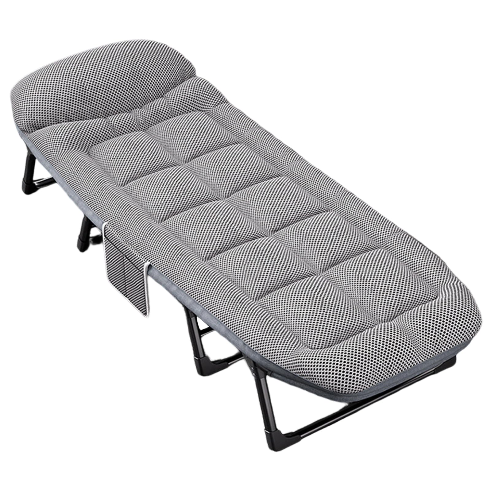 diceevil 6-Position Adjustable Folding Camp Beds for Adults with Cushion,Portable Tent Comfortable Travel Camp Beds,78.7 * 26" Extra Wide,for Home Office Camping,Supports 660 lbs