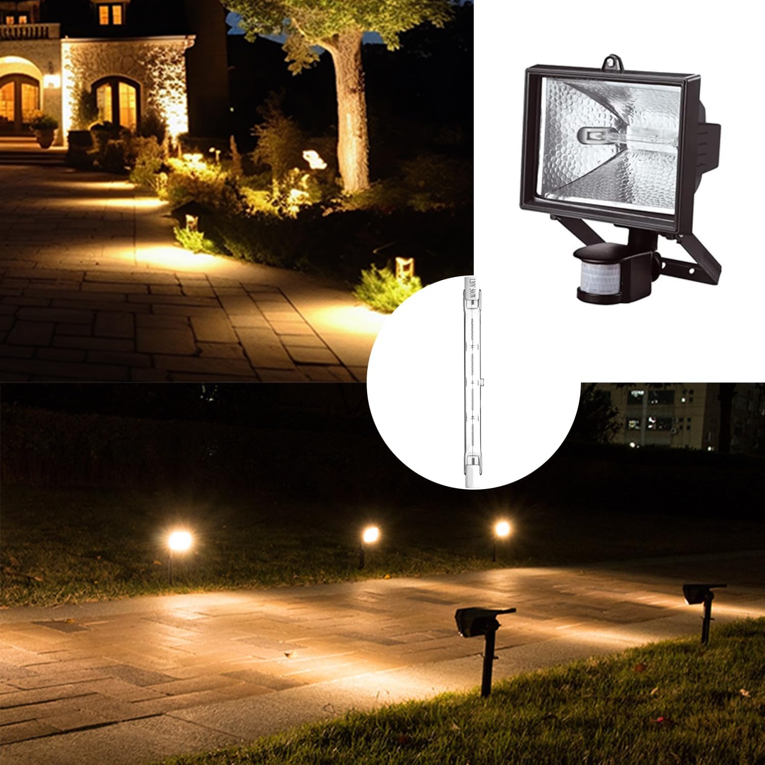 R7S Bulbs 500W,2 Pack 118MM Halogen Light Bulbs, T3 JType Halogen Bulbs, Halogen Bulb Replacement for Work Security Landscape Lights
