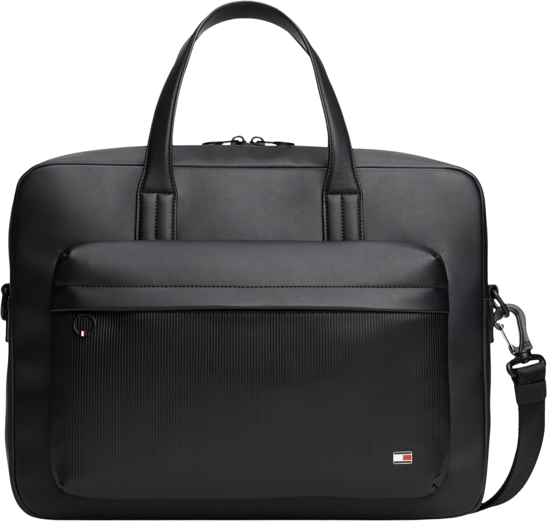 Tommy Hilfiger Men's TH FLAG COMPUTER BAG AM0AM13989 Computer Bag, BLACK, One Size