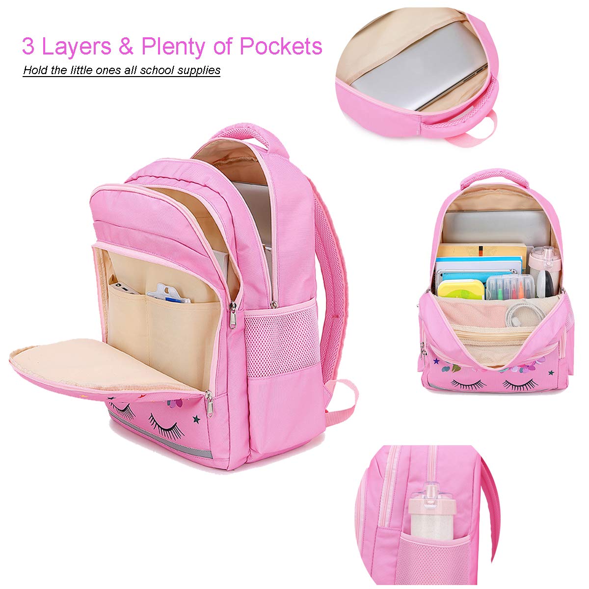 CAMTOP Backpack for Girls Kids School Backpack with Lunch Box Preschool Kindergarten BookBag Set