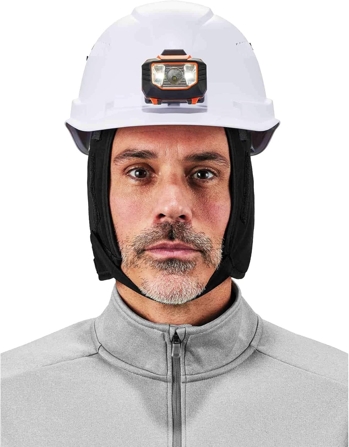 Ergodyne - 16860 Winter Hard Hat Liner, Flame Resistant Outer Shell, Thermal Fleece Lining, Chin Length, N-Ferno 6860 Black