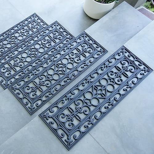 Miniatura 7 de Calloway Mills Gatsby - Felpudo de goma (2 x 3 pies) y peldaños de escalera Regal de goma de 6 piezas (9.75 x 29.75 pulgadas)