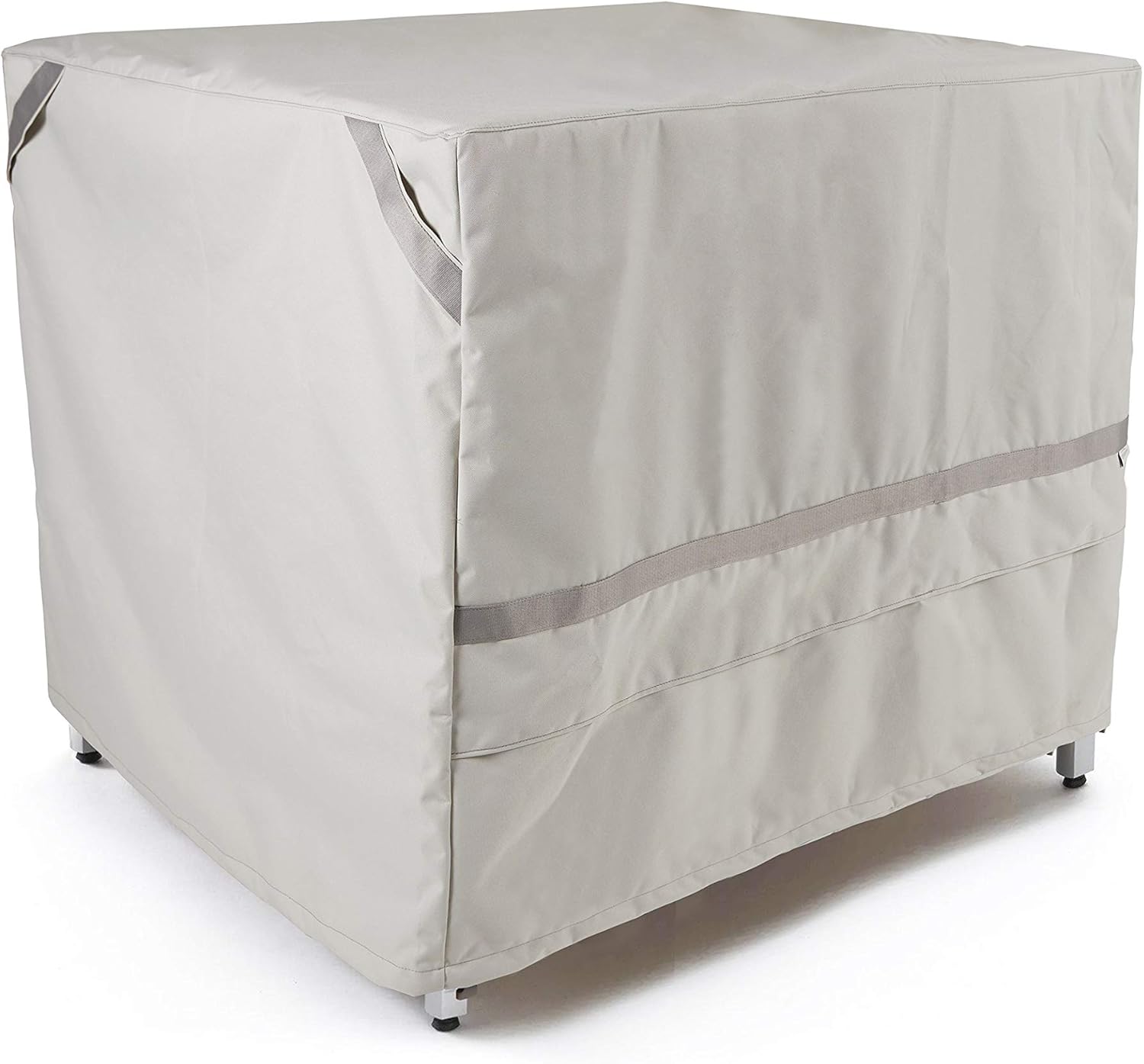 Covermates Square Dining Table Cover - Premium Polyester, Weather Resistant, Drawcord Hem, Patio Table Covers, 50W x 50D x 20H, Stone