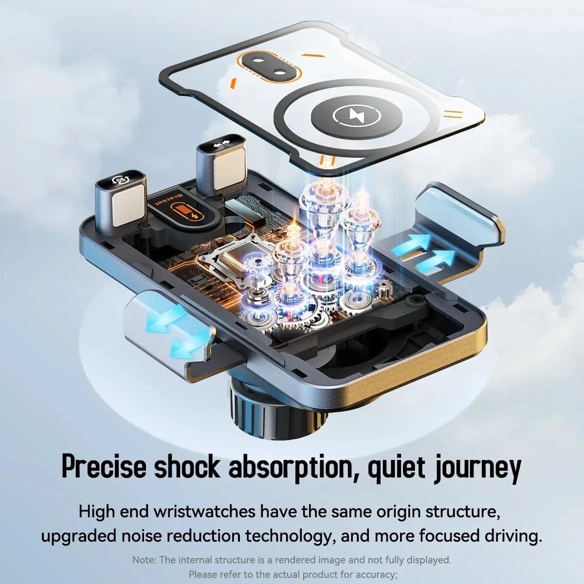 Cargador inalámbrico de coche con detección automática y rotación inteligente, carga rápida de 15 W, soporte universal para teléfono de ventilación y soporte de carga de abrazadera automática, estable