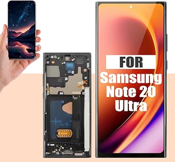 Replacement Screen for Samsung Galaxy Note 20 Ultra 5G SM-N986U - Premium OLED Display with Frame, Full Assembly Digitizer Touch Screen, Supports Ultrasonic Fingerprint Unlock,Repair Kit Included