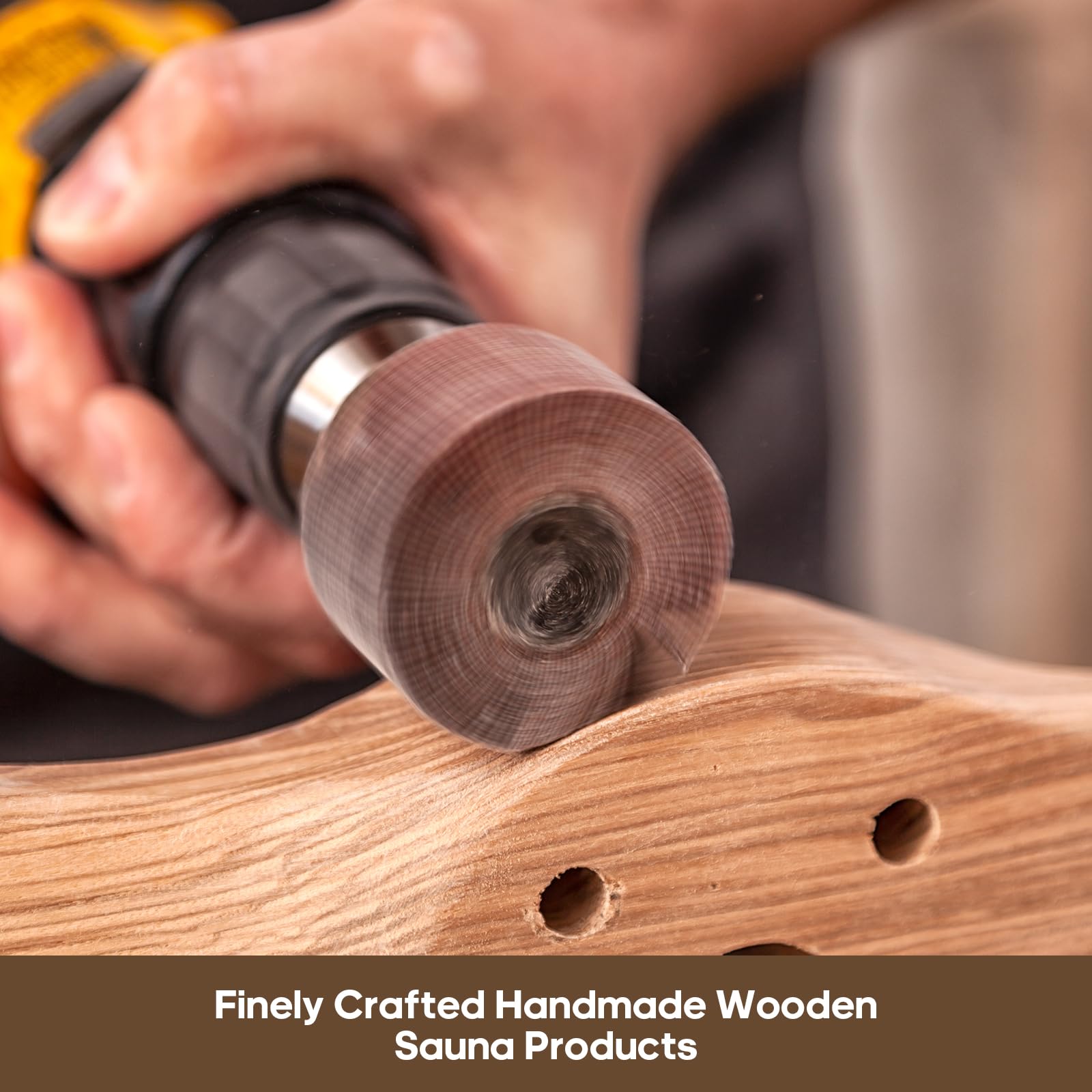 WILLOWYBE Handmade Wooden Sauna Bucket and Ladle Set for Body Relaxation and Sweating - Perfect Sauna Accessories for Home Saunas - Ideal for Friends and Family