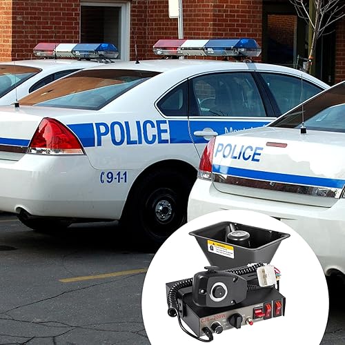 Miniatura 8 de VEVOR Alarma de advertencia de coche de 200 W, 7 sonidos, kit de alarma de advertencia fuerte, sistema de micrófono, sirena de fuego, altavoz PA