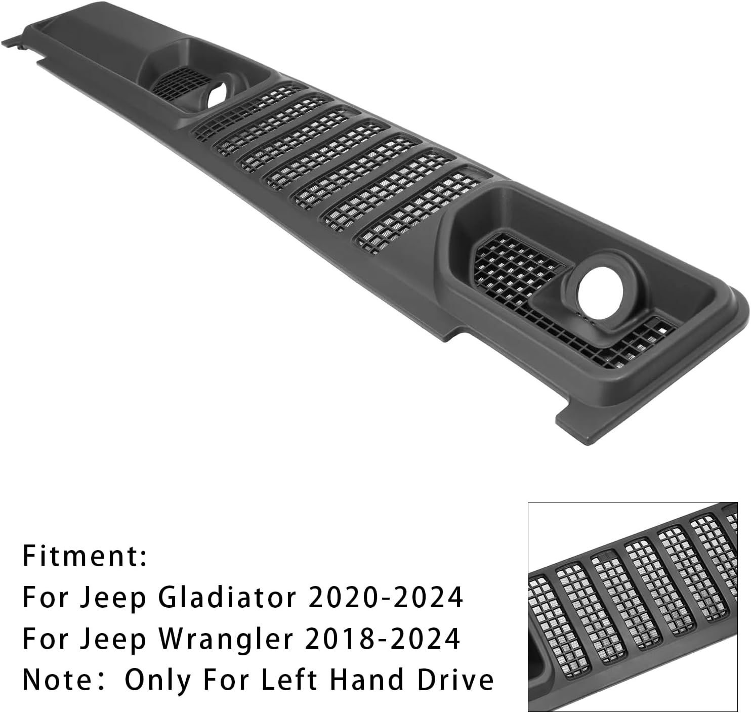 Wiper Cowl Panel Grille 68307260AC For Jeep Wrangler JL/Gladiator 2018-2024