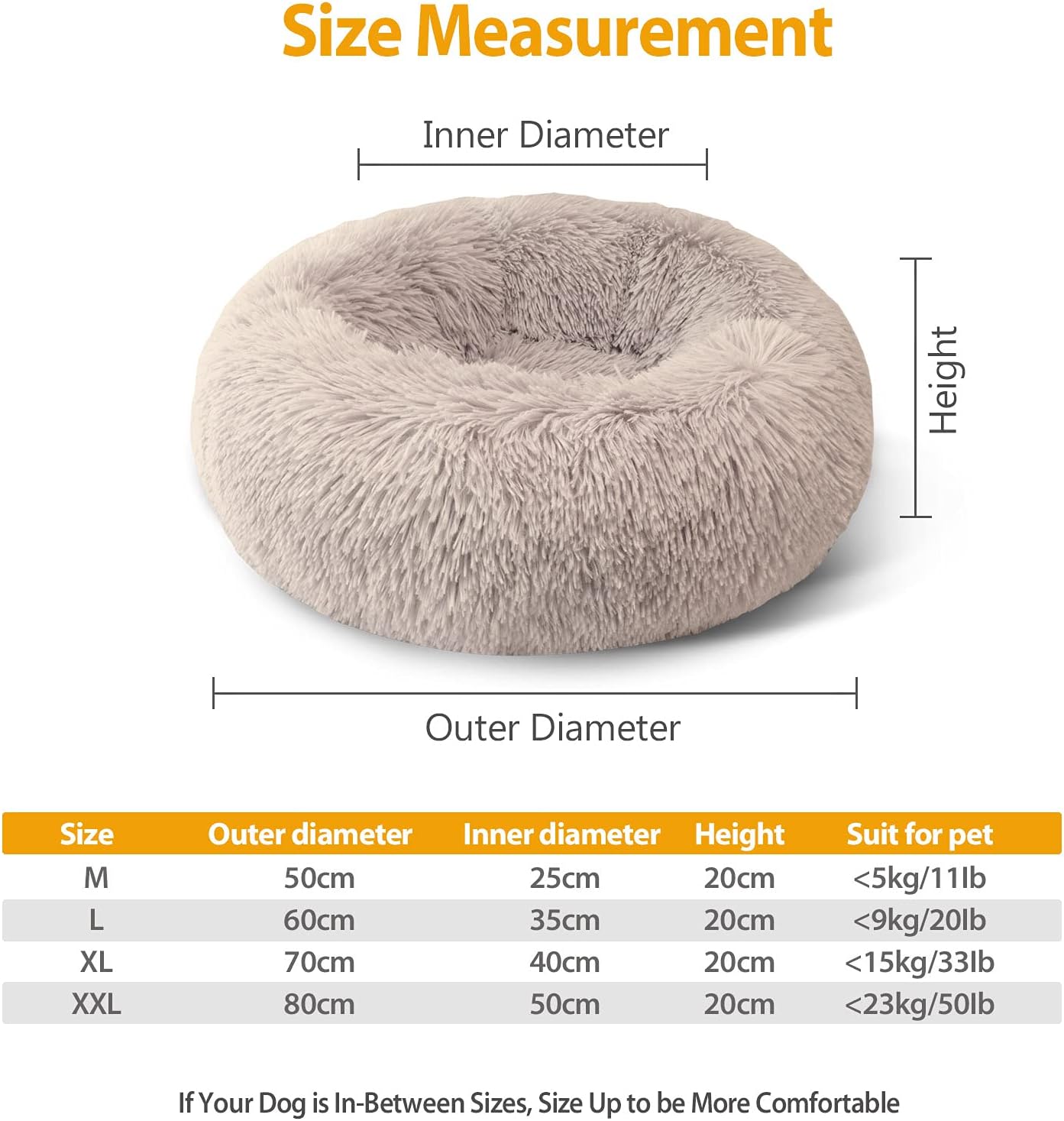 Enjamoy Plush Donut Dog Bed - Image 3