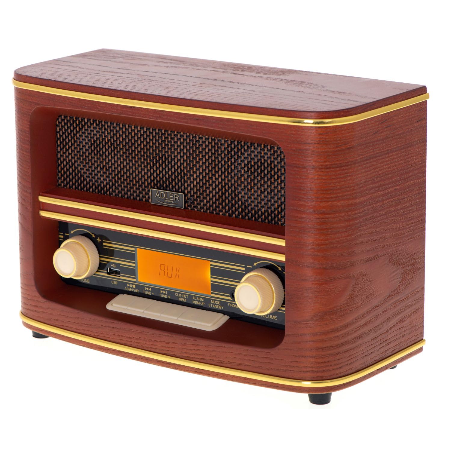 Retro-Radio FM Bluetooh 5.0 USB und Aux Wecker Apag. Autom.FABRILAMP