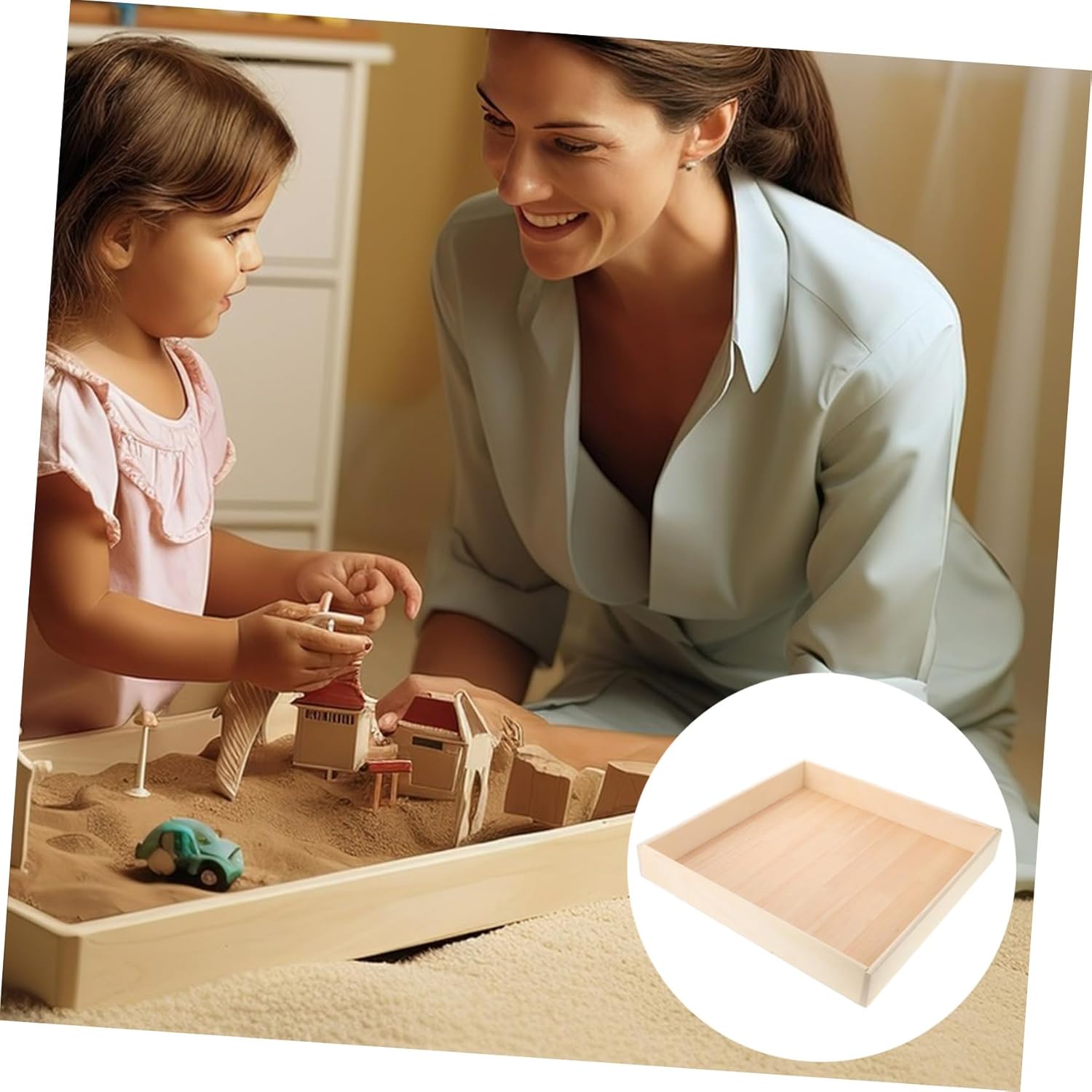 Sand Tray Compact Indoor Outdoor Sandbox for Materials Fun Plaything for Ages for Backyard Beach Play Area Activities