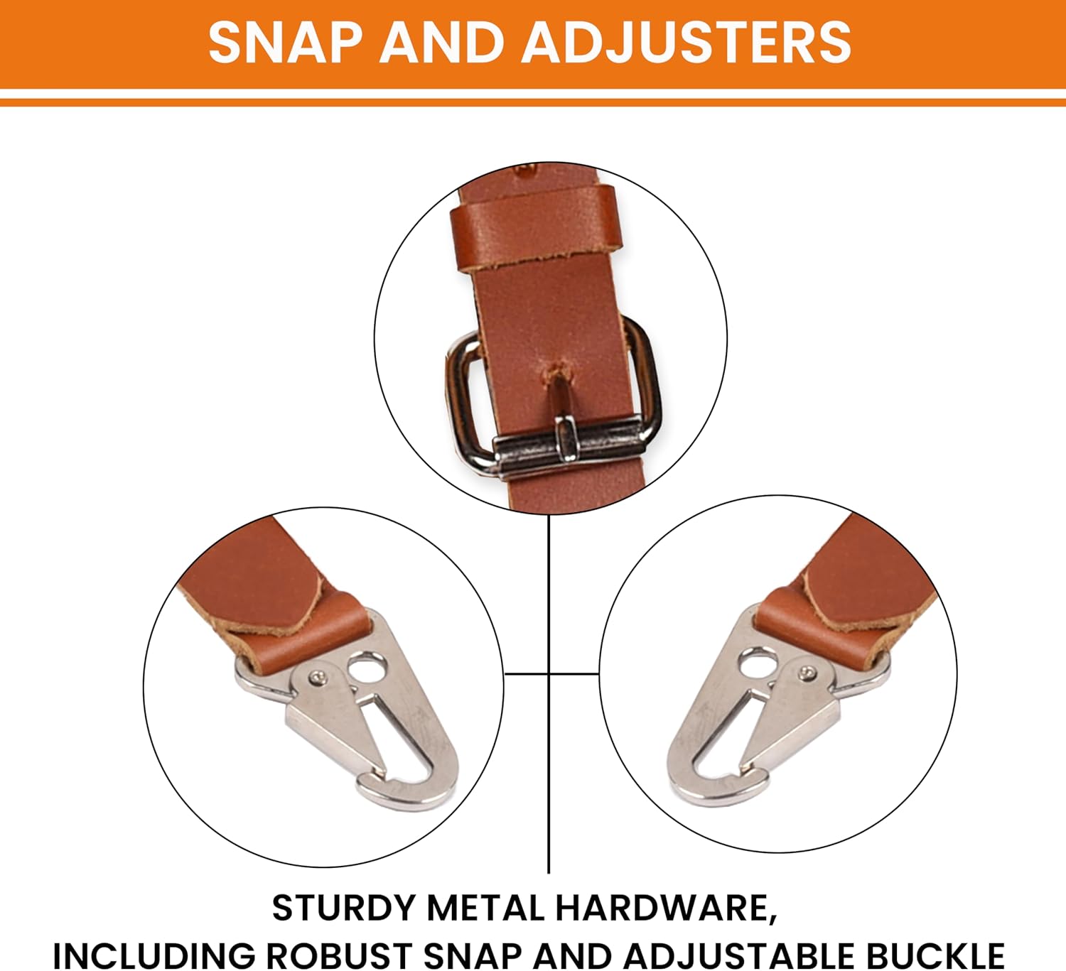 LEATHER VILLAGE Leather Suspenders for Men & Women Adjustable Y-Back Braces with Snaps Vintage Classic Style for Any Occasion
