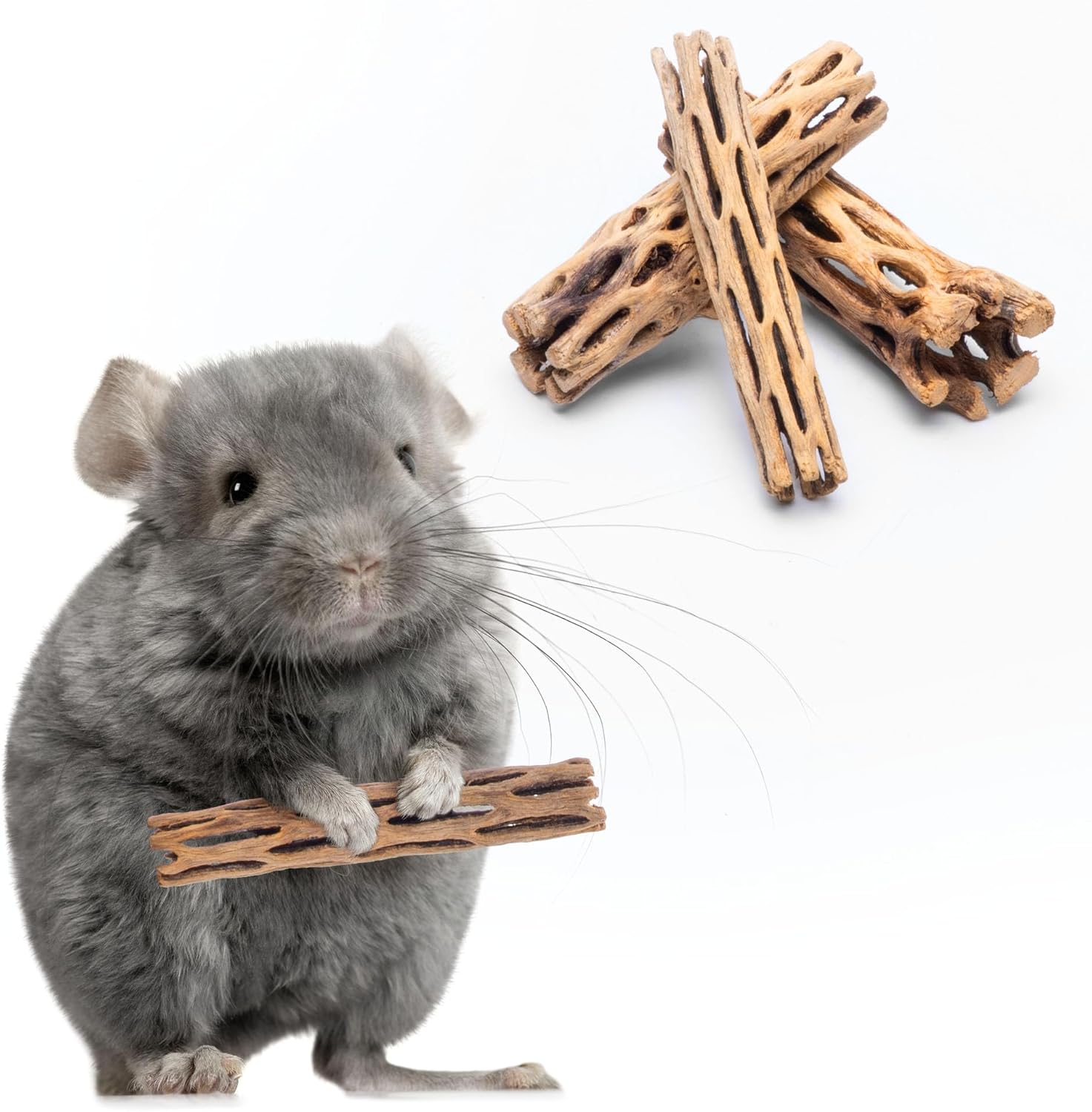 SubstrateSource Natural Cholla Wood – Driftwood for Aquariums, Air Plant Base, Hermit Crab and Freshwater Shrimp Hideout, Fish Tank Decoration, Chinchilla Chews, Reptile Habitat Wood – 4 Inch, 3pc