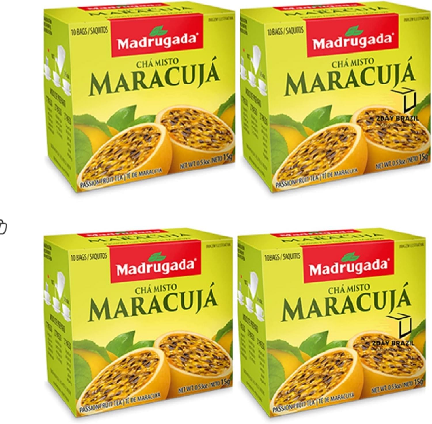 Cha de Maracuja Passion Fruit Tea Organic Natural from Brazil - 4 Box Bundle