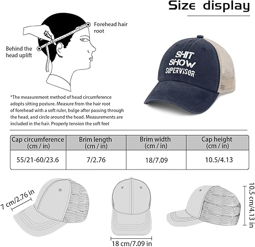 Miniatura 7 de VUWKNQ Shit Show Hat Shit Show Supervisor Hat Trucker Hat Women Funny Mesh Cap for Summer
