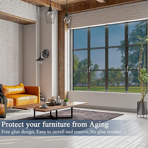 Miniatura 5 de Arthome - Película unidireccional para ventana, tintado para ventana, para el hogar, con bloqueo UV, película de espejo no adhesiva, adherencia