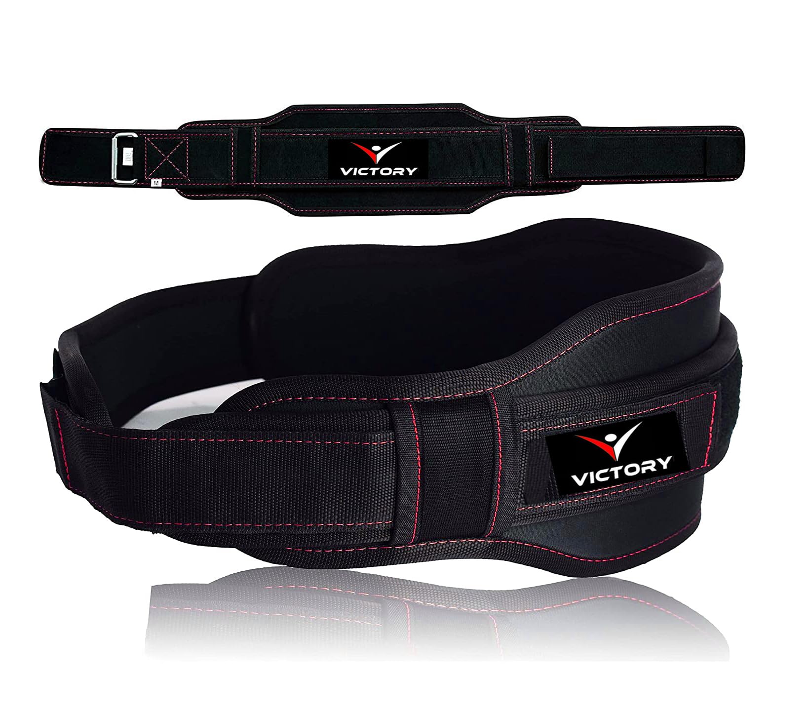 Amaze 6-Inche Unisex Weightlifting Gym Belt Ultra-Light Foam Core for Fitness Workout, Double Belt, Reinforced Stitching for Durability, Hook & Loop Closure (XL (Fits 36-40 inches), Black)