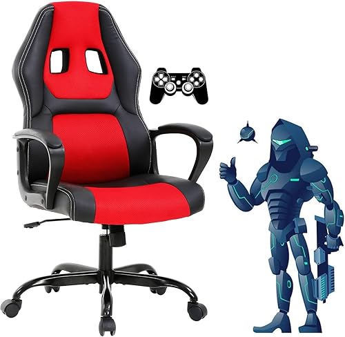 Miniatura 12 de Silla para videojuegos, silla de oficina de masaje, sillas ergonómicas de videojuegos, silla de computadora reclinable ajustable con soporte lumbar,