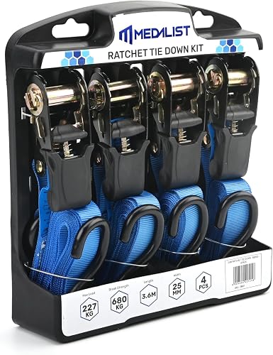 3.6M Ratchet Tie Down Kit - 680Kg - 4Pack