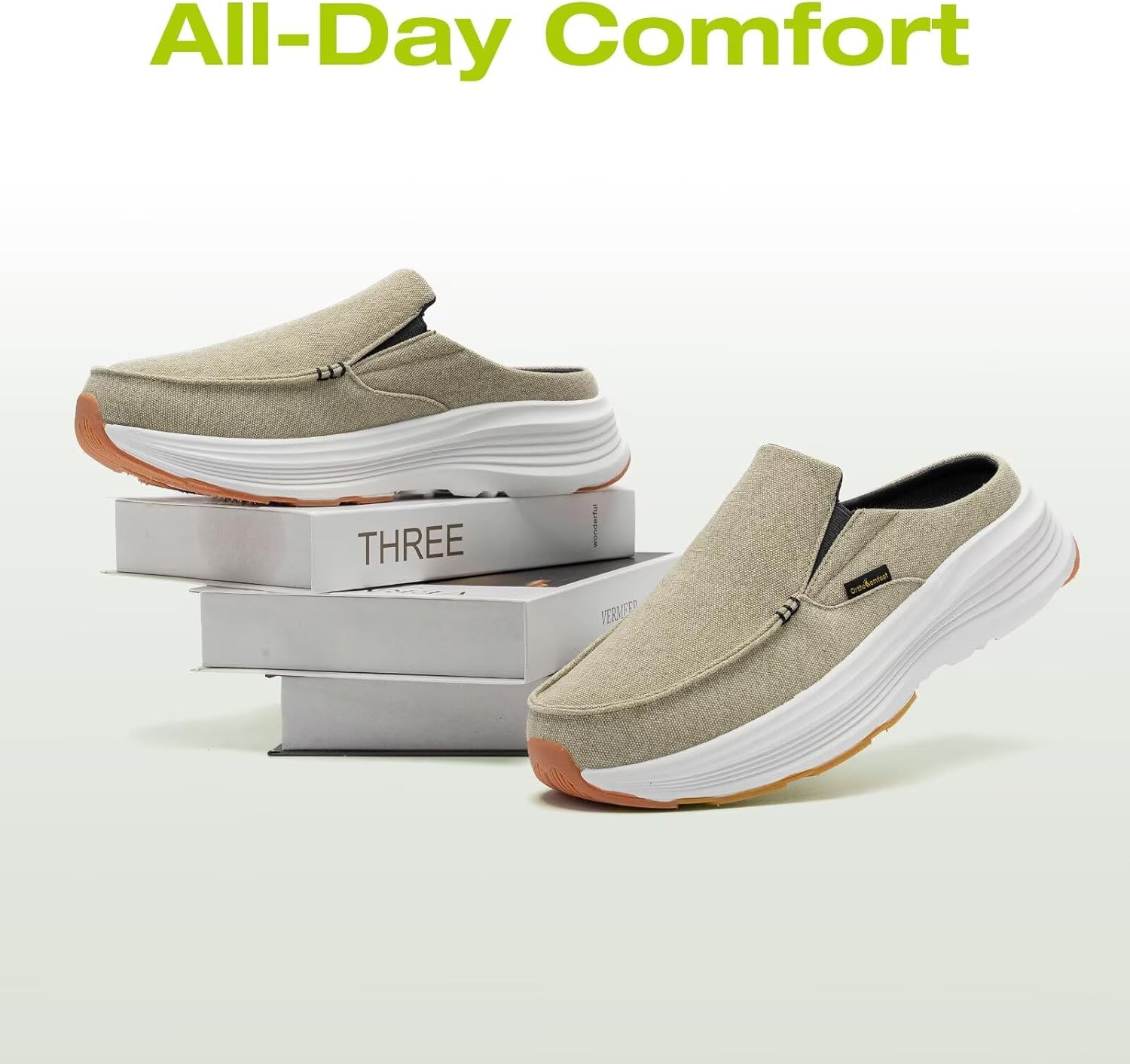 OrthoComfoot Men's Orthopedic Slip-On Loafers Walking Shoes: Casual Comfortable Arch Support Slippers for Plantar Fasciitis, Soft Canvas Orthotic Shoes for Foot and Heel Pain Relief - Image 8