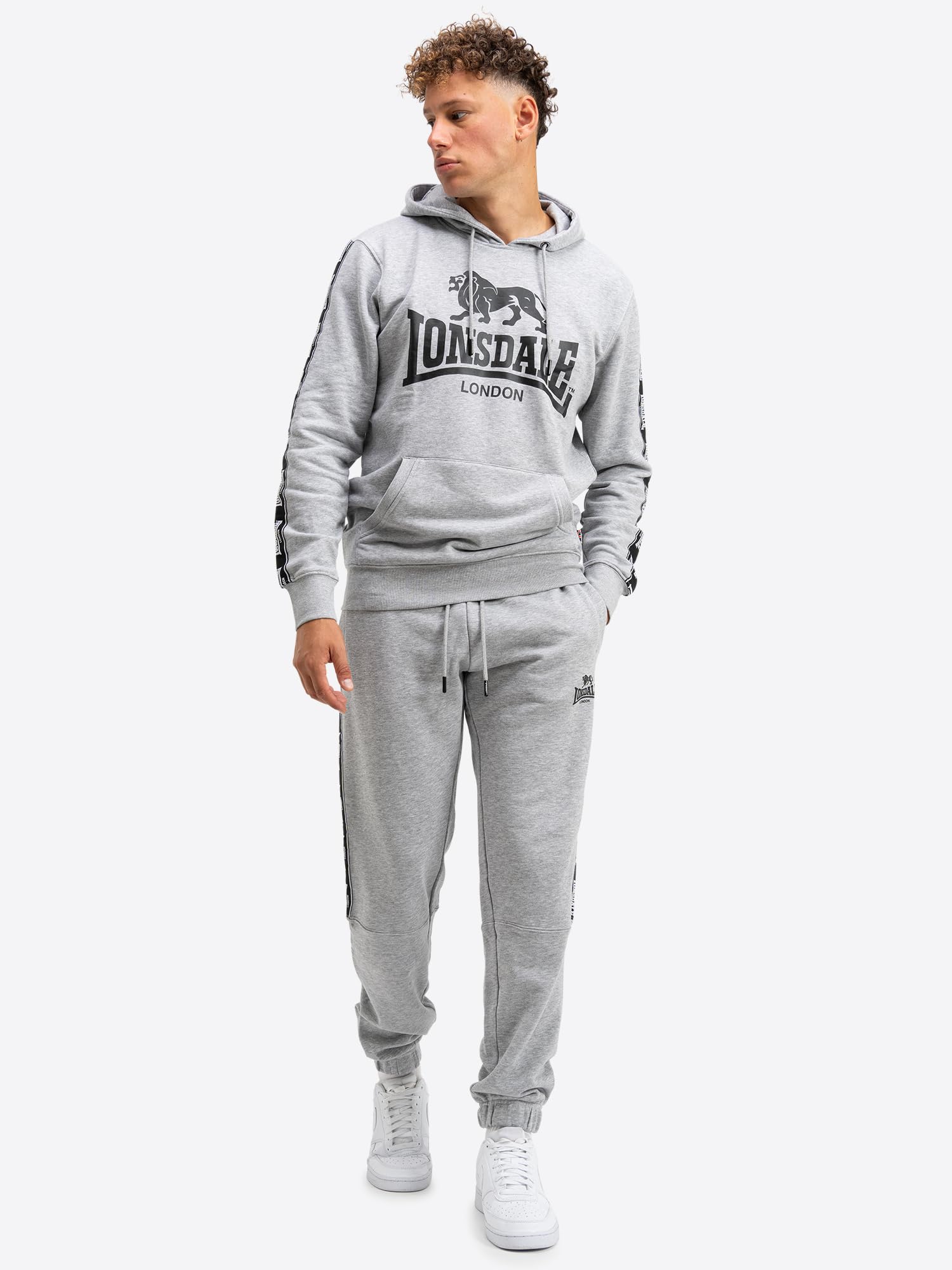 Lonsdale London GRUTNESS Hombre Pantalones de Deporte Gris/Melé