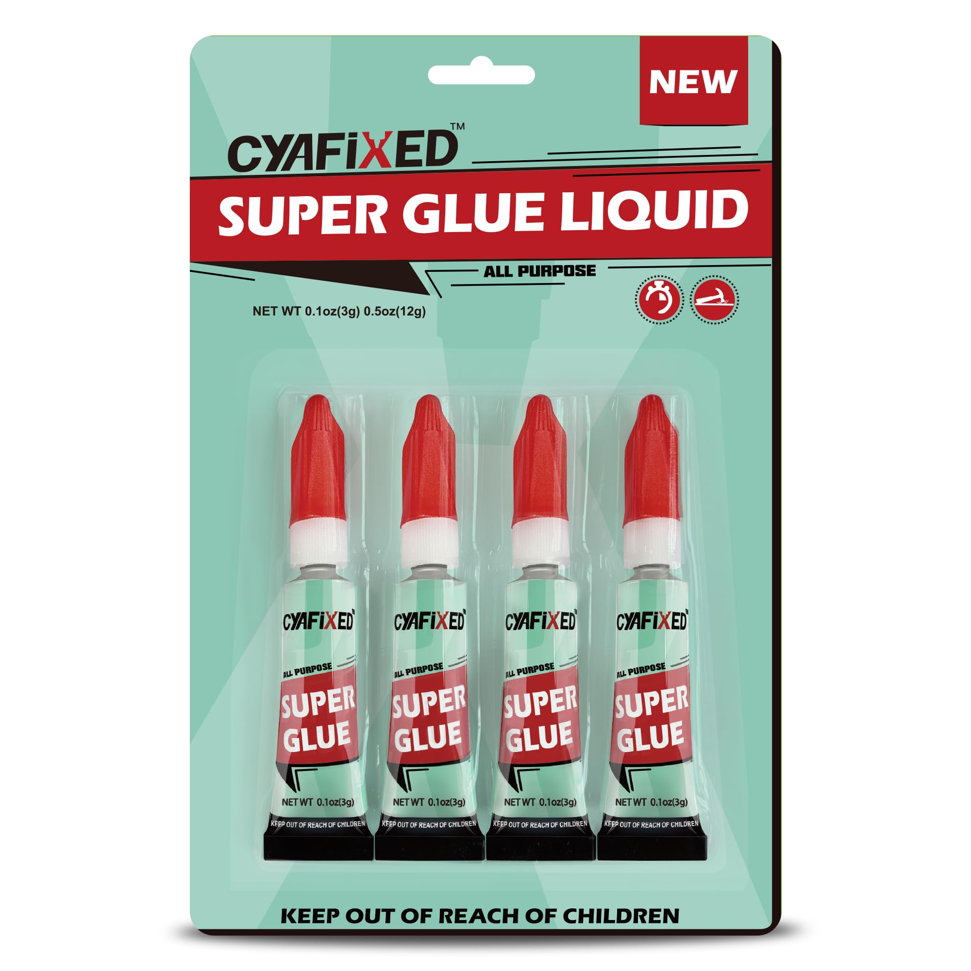 View 1 of **FACTORY SEALED*Super Glue Liquid Clear Glue for Wood Plastic Metal, Instant Superglue All Purpose Multipack Cyanoacrylate Adhesive Repair Ceramic Model Leather Rubber Glass Pottery, Strong Bonding Single Use**FACTORY SEALED*