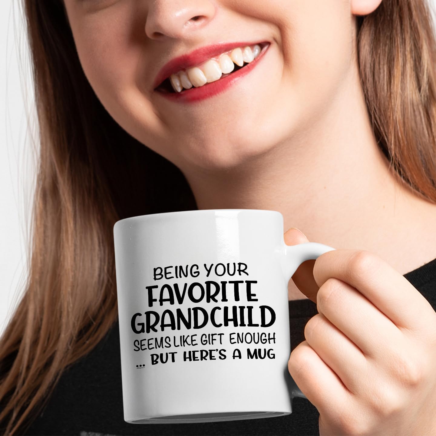 Veracco Being Your Favorite Grandchild Seems Like Gift Enough But Here's A Mug Ceramic Coffee Mug Grandma Gift Best Grandpa Gifts Funny Mother's Father's Day Birthday Gifts For Grandma Grandpa - Image 6