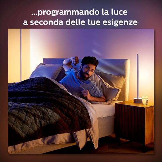 Philips Hue White & Col. Amb. Gradient Signe Oak, ayaklı lamba, ahşap görünümlü, 16 milyon renk, uygulama ile kontrol edilebilir, Amazon Alexa (Echo, Echo Dot) ile uyumlu | Entegre LED 29 W, ahşap taban, doğal renk tonları, akıllı ev, sesle kontrol